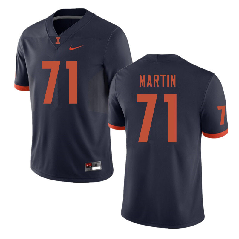 Men #71 Zeke Martin Illinois Fighting Illini College Football Jerseys Sale-Navy